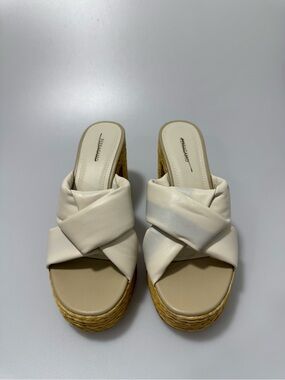 Ferragamo Douglas Padded Leather Espadrille Platform Sandals 6.5